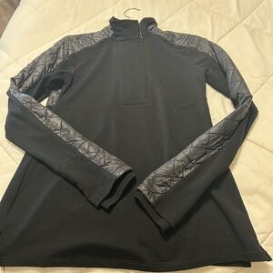 Athleta Black Quilted Sleeve Women's Hoodie